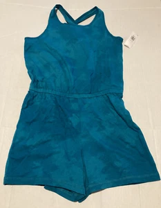 NWT Old Navy Turquoise Tie Dye Cross Back Romper 1 Piece Summer Suit L 10 - 12 - Picture 1 of 4