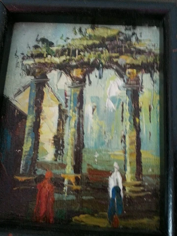 Beautiful acrylic picture that's framed. Approximately 8 3/4 x 8 Cover