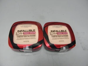 2-COUNT L'OREAL 24 HR INFALLIBLE FRESH-WEAR FOUNDATION POWDER 20 IVORY - Picture 1 of 1