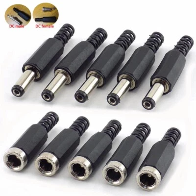 5/10/20pcs DC Power Plug 5.5 x 2.1mm Male Female Socket Jack Connector Adapter - Image 1 of 4
