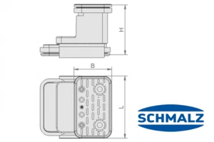 Schmalz Blocksauger VCBL-K2 120 x 50 mm, Höhe 75 mm, quer für Schmalteile, ... - Bild 1 von 1
