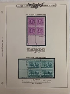 U.S - 1948 - 1950 - LOT OF PLATE BLOCKS ON ALBUM PAGES - MNH - #883 - Picture 1 of 10