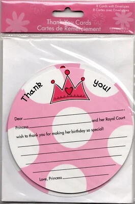 Tiara corona princesa rosa invitaciones fiesta real - 8 unidades Foto 1 de 2