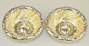 2 ANTIKE MERIDEN BRITANNIA STERLINGSILBER TIEFE BLUME NUSS MINT SCHALEN 58g #443 - Bild 1 von 5