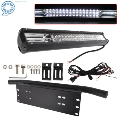Bumber Number Plate Bracket Wiring Harness Kit 23" Led Work Light Bar 20" 420W Foto 1 de 4