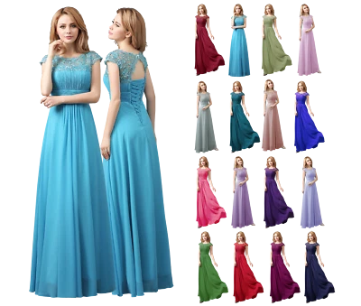 Chiffon Long Maxi Evening Wedding Bridesmaid Formal Party Prom Dress UK-M03 - Image 1 of 3