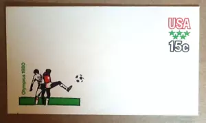 15¢ Postage Envelope SC# U596 1980 Olympic Soccer sz 6 3/4; Mint; Free Shipping! - Picture 1 of 1