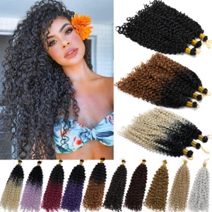 Wavy Hair 14" Natural Water Wave Crochet Extensions Braids Deep Curly Artificial - Picture 1 of 40