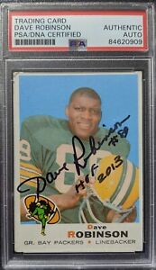 1969 Topps DAVE ROBINSON #190 PSA/DNA Certified Encased Auto HOF PACKERS