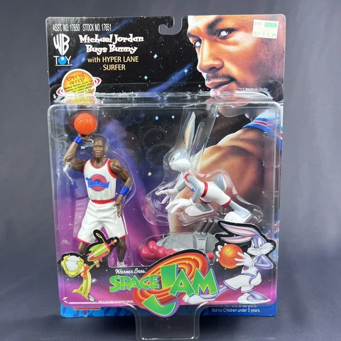 Space Jam Michael Jordan and Bugs Bunny Hyper Lane Surfer 1996 WB Playmates NIP Cover