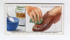 Wills Cigarette Card Household Hints 1936 #42 Removing salt-water stains from 