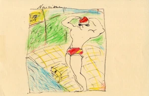 MIREILLE VAUTIER PISCINE DESSIN ORIGINAL COULEURS LIVRE LA FARANDOLE 1991 - Picture 1 of 1