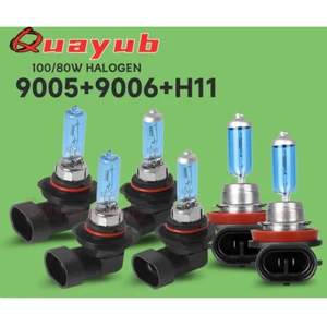 6X Halogen Bulbs Kit 9005+9006+H11 4200K Warm White Hi/Lo Beam & Fog Brightest - Picture 1 of 14