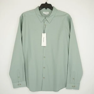 Calvin Klein Men's Long Sleeve Dress Shirt XXL Green Solid Stretch Cotton NWT - Picture 1 of 11