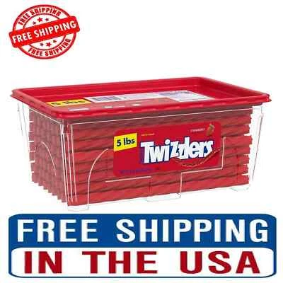 Twizzlers Twists Estilo Regaliz Sabor Fresa Caramelo Bajo en Grasa, Bañera 5 lb Nuevo Foto 1 de 4