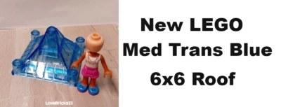 Nuevo LEGO Techo 6x6 Medio Trans Azul Med Hermoso Tejas Transparentes Gazebo Jardín Foto 1 de 2