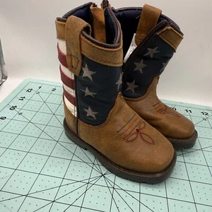 BOTAS DE MONTAÑA AHUMADAS Niños Pequeños Estrellas y Rayas 3800T Botas Occidentales 3R - Imagen 1 de 9