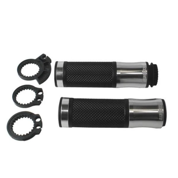 Coppia manopole alluminio ergal Universali Accossato Argento Gsx-r GSXR 1000
