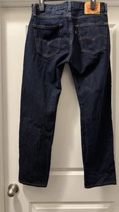 Levis 505 Jeans Herren 33x30 Blau Denim Regular Fit Straight Leg Dark Wash - Bild 1 von 6