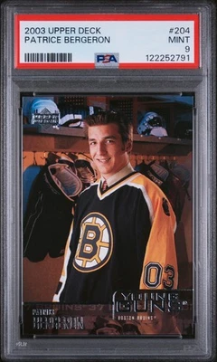 2003 UD #204 PATRICE BERGERON PSA 9 - Image 1 of 2