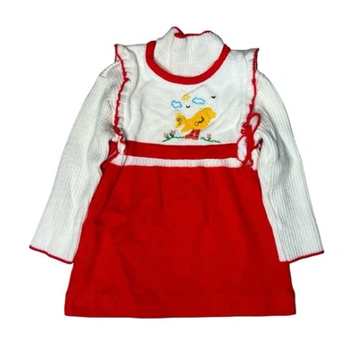 Vintage 70s 80s Sesame Street Toddle Time JCPenney Sweater Dress Size 4T - Image 1 of 4