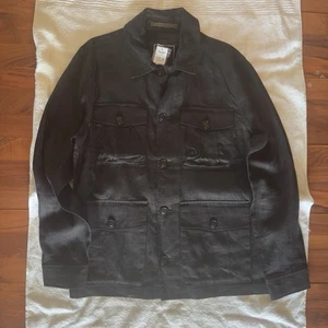 Todd Snyder Men's Black Linen Safari Jacket Size Medium - Picture 1 of 7
