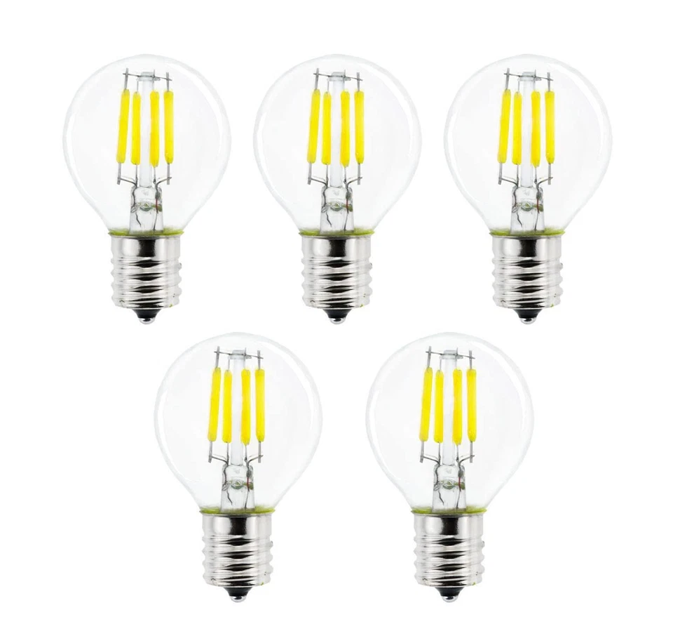 5-Pack S11 LED Bulbs E17 Intermediate Base Edison Globe Light Bulbs 40 Watt E... - Image 1 of 4