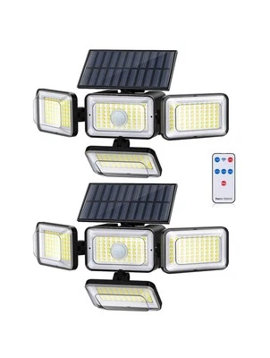 Mokot Solar Powered Waterproof Motion Sensor Lights 2800LM-2 Pcs-Remote Control