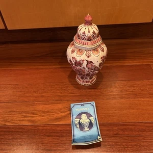 Velsen Delft Rood urna roja con tapa tarro de jengibre certificado de autenticidad firmado pintado a mano - Imagen 1 de 13