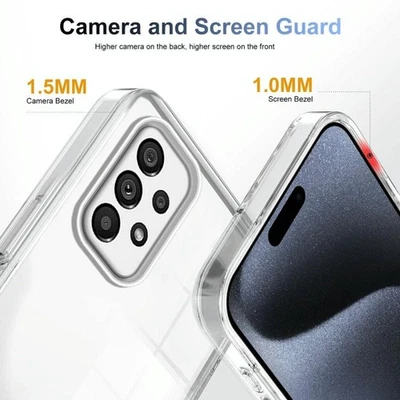 Custodia Trasparente Ibrida TPU Acrilico Antiscivolo 2,5mm per Samsung Galaxy - Immagine 1 di 4