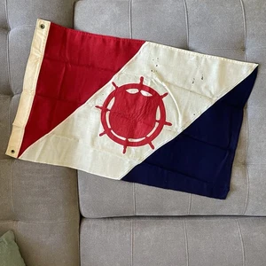 WWII Era Flag Vintage US Army Transportation Corps Linen Has Damage - Picture 1 of 7