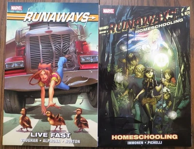 RUNAWAYS HOMESCHOOLING & LIVE FAST TP TPB $31.98srp Sara Pichelli Vaughan NEW NM - Image 1 of 3
