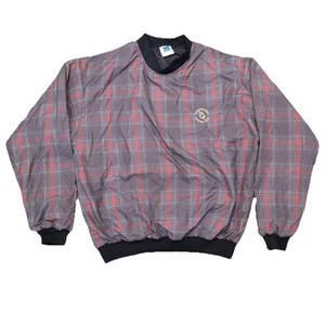 Vintage 90s Turfer Plaid Golf Pullover Windbreaker Jacket USA Made Unisex Large - Picture 1 of 8