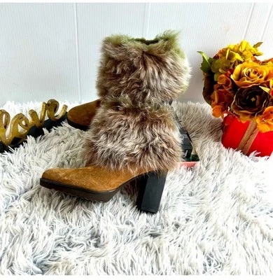 Johnston & Murphy-botas tobilleras de gamuza tostada envejecida-piel sintética-enrolladas-talla 7,5 Foto 1 de 4