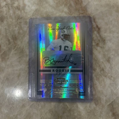 2006 BRAD SMITH DONRUSS THREADS AUTO ROOKIE CARD NEW YORK JETS /100 - Image 1 of 4