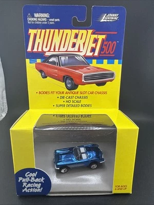 1999 Johnny lightning BLUE CHEVY CORVETTE Thunderjets 500 Pull Back SNAP BODY - Image 1 of 3