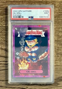 2022 Topps Garbage Pail Kids Sapphire Fuchsia Refractor /75 Gil Grill 190b PSA 9 - Picture 1 of 1