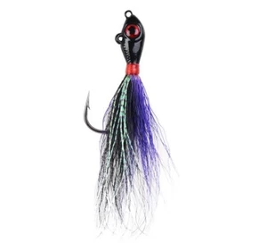 Sale Mustad BEB-1-BKPP Big Eye Bucktail 1 oz Black/Pur (0891) - Picture 1 of 6