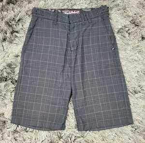 Vintage Y2K Fox Racing Deluxe Herrenshorts 28 x 11 grau kariert mittelhoher Bund Eingrifftasche - Bild 1 von 23