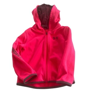 Under Armour Hoodie Sweatshirt Youth Toddler Size 4 Pink Logo Full Zip - Picture 1 of 8
