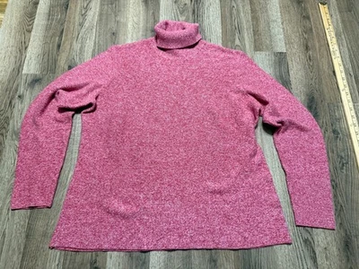 Sahalie 女式 XL 码毛衣,红色,套衫,长袖,高领 — 第 1/4 张图片