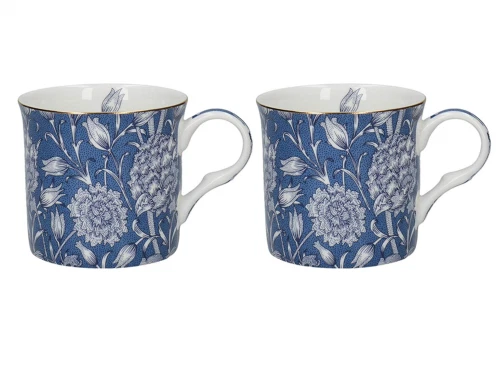 V&A William Morris Wild Tulip Fine Bone China Mugs - Set of 2