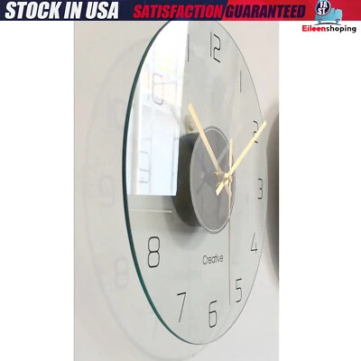 Reloj de Pared Redondo 30CM Redondo Vidrio Templado Transparente Reloj de Pared Diseño Ultra Delgado Foto 1 de 4