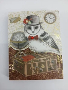 Punch Studio Jeweled Traveling Owl Foldover Pocket Notepad - Picture 1 of 4