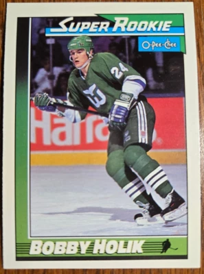 1991-92 O-Pee-Chee Bobby Holik Super Rookie RC #7 Hartford Whalers Como Nuevo Foto 1 de 2