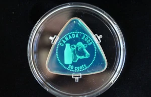 2008 Canada Milk Delivery Fifty Cent Triangular Coin Sterling Silver Proof E1235 - Picture 1 of 11