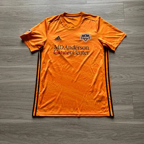 Houston Dymano Jersey Mens Large Orange Adidas Soccer MLS Home Adult Cover