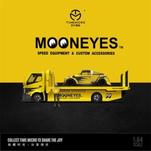 Time Micro 1:64 Beetle Mooneyes / H300 rimorchio pianale / set modellino auto pressofuso - Foto 1 di 15