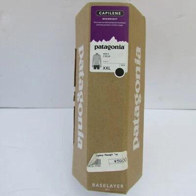 Nuevo Patagonia Capilene Peso Medio Capa Base Cuello Redondo Talla XXL Para Hombres Negro Foto 1 de 4