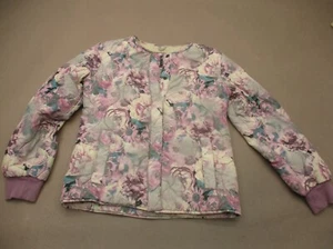 GAP Size L (10-11) Girls Cotton Blend Sherpa Lined Snap Up Bomber Jacket 267 - Picture 1 of 7